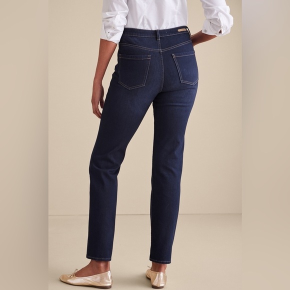 Soft Surroundings Ultimate Denim Straight Leg Stretch Jeans Dark Wash Size 10 - Picture 3 of 10